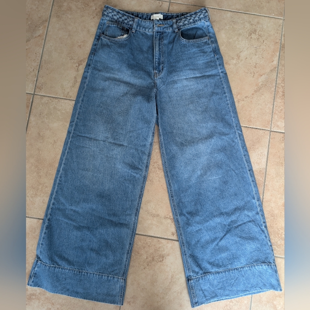 H&M Wide Leg Blue Denim Jeans
